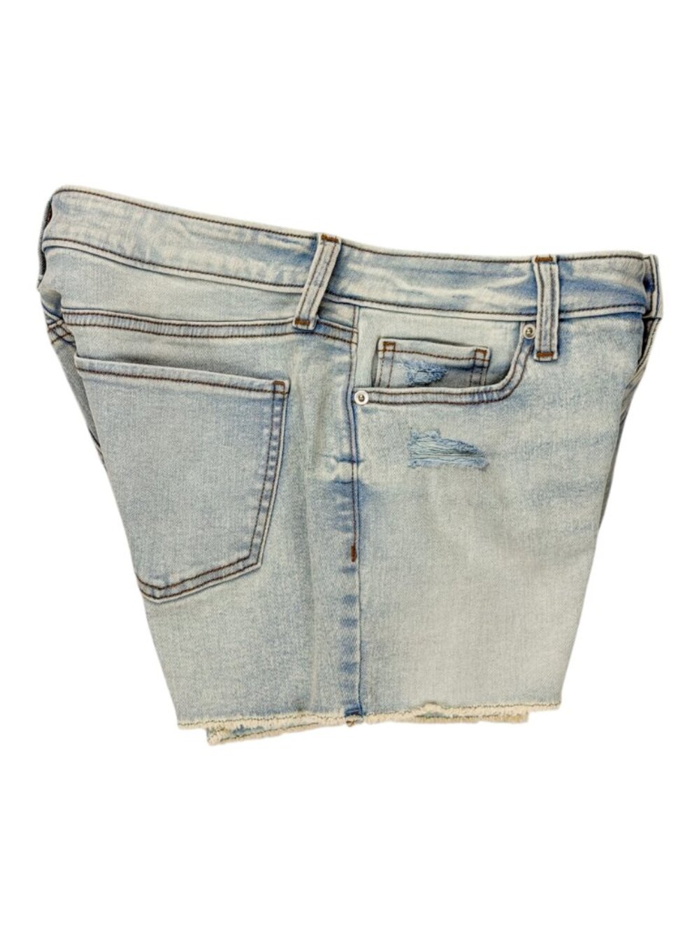 SO Low Rise Midi Denim Shorts Distressed 4" Inseam Womens Size 28 Light Wash NWT - Picture 4 of 7